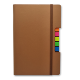 PU Covered Notebook With Sticky Note - Light Brown